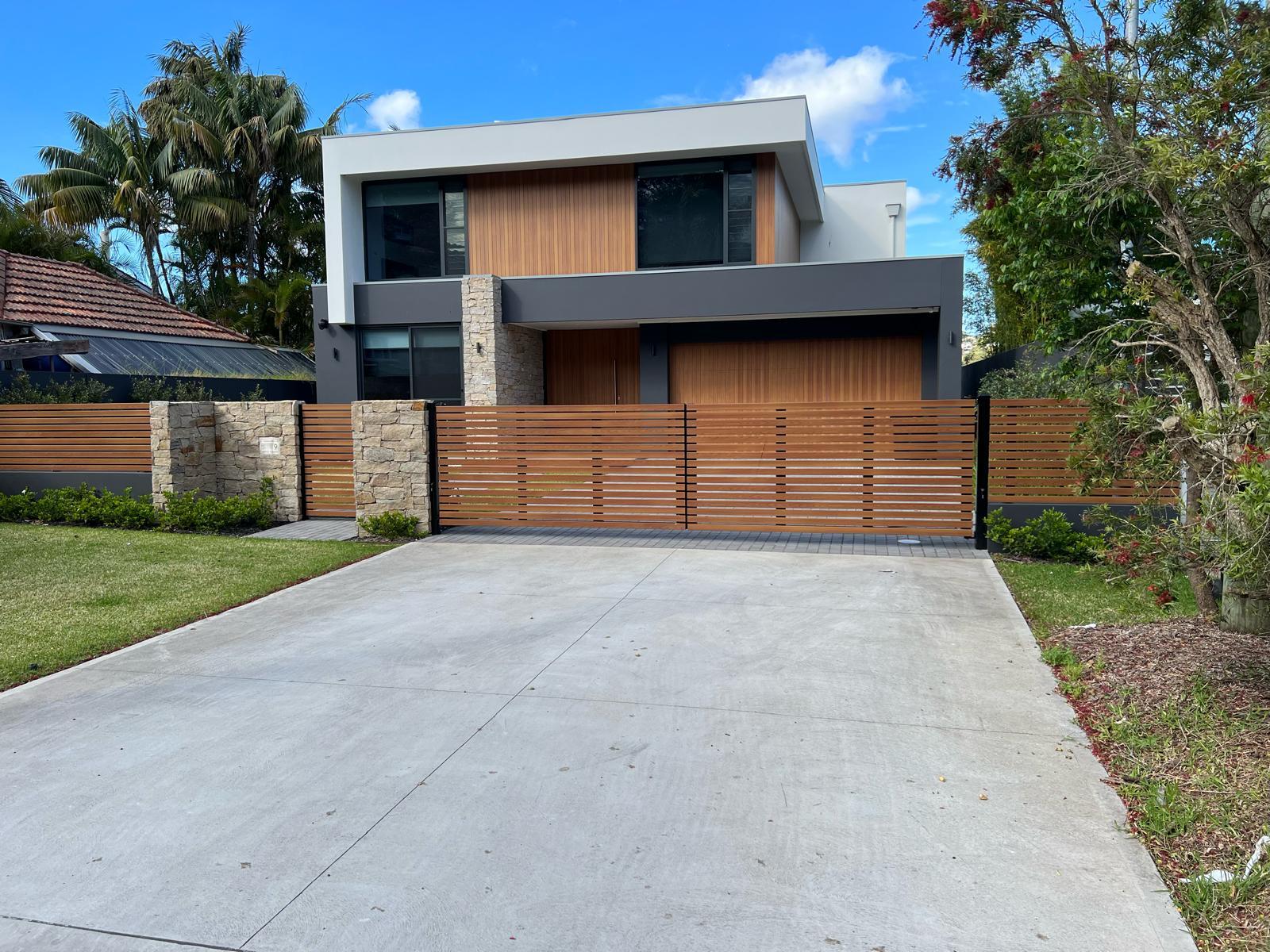 Contemporary concrete driveway
